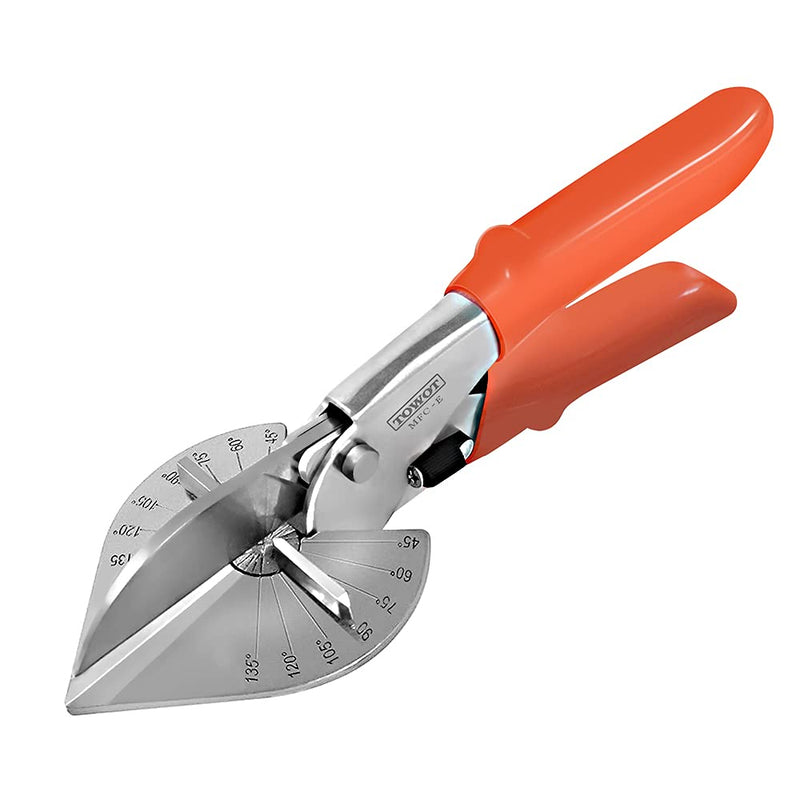  [AUSTRALIA] - TOWOT Sharp Multi Angle Miter Shear Cutter, Adjustable at 45 To 135 Degree With Safety Lock Hand Tools for Cutting Plastic, PVC and Molding Trim