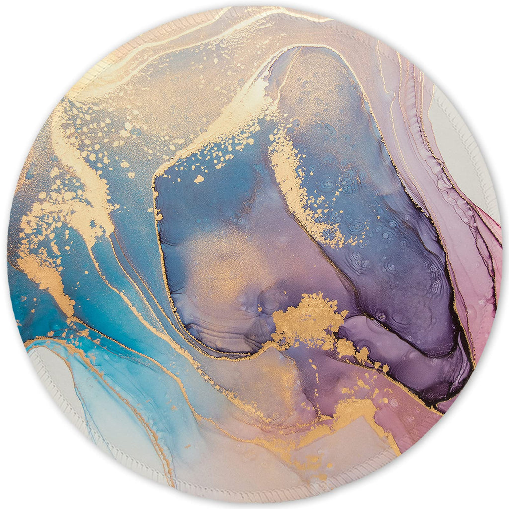  [AUSTRALIA] - ITNRSIIET [20% Larger] Mouse Pad with Stitched Edge Premium-Textured Mouse Mat Waterproof Non-Slip Rubber Base Round Mousepad for Laptop PC Office 8.7×8.7×0.12 inches, Abstract Marble Texture