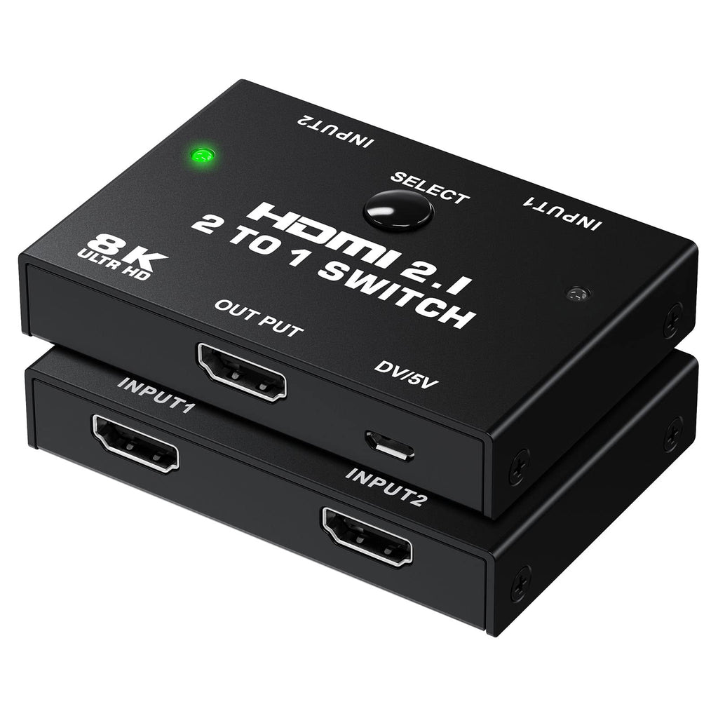  [AUSTRALIA] - HDMI Switch 8K - Tendak HDMI 2.1 Switch Box Support 8K@60HZ HDCP 2.2 3D 2 Port HDMI Switcher for PS5/4, PS4 Pro, Blue-ray Player, Xbox one, HDTV