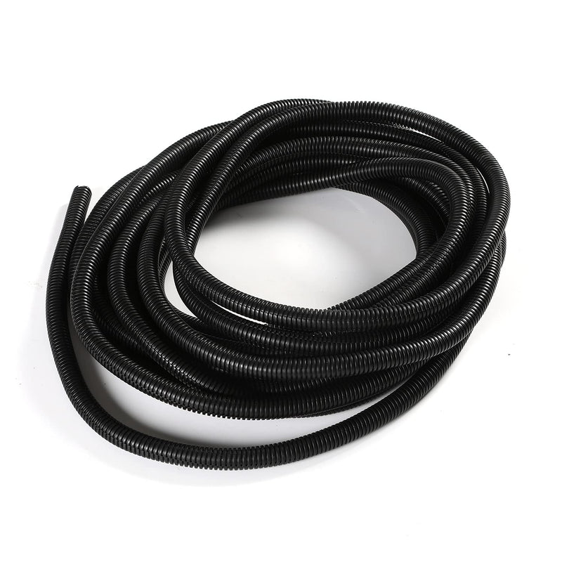  [AUSTRALIA] - Bettomshin 1Pcs Corrugated Tube Wire Conduit PP Polyethylene Tubing Split Flexible Wire Pipe Hose 12mm Inner Dia 15.8mm Outer Dia 10M Long for Liquid Cable Cover Sleeve Black