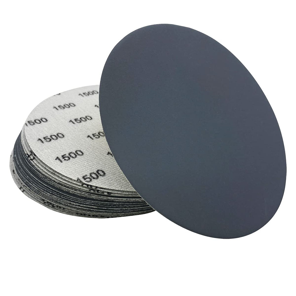  [AUSTRALIA] - 6 Inch Wet Dry Sandpaper, 25 PCS 1500 Grit Sanding Disc with Premium Silicon Carbide, Hook and Loop Flocking Polish Sandpaper for Auto Polishing or Stretches Removing Grit 1500
