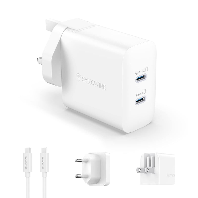  [AUSTRALIA] - Syncwire USB-C Fast Charger PD 67W 2-Port Travel Power Adapter Converter for iPhone/Samsung/Google Pixel, iPad Pro/Mini/Air, MacBook/Dell XPS/ThinkPad, Switch, Tablets, Power Bank, etc.