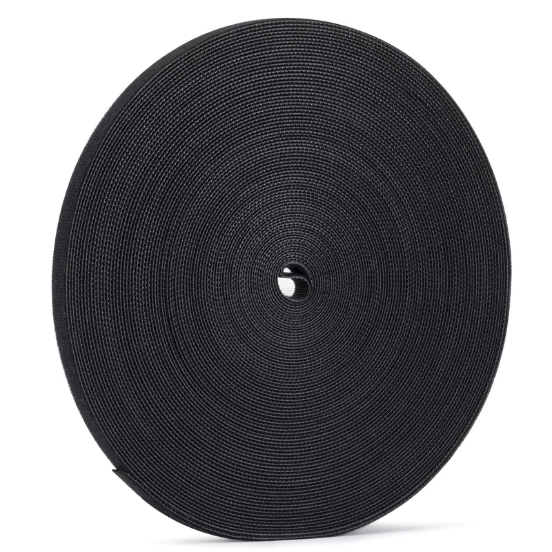  [AUSTRALIA] - XINYIBO 1cm double-sided hook and loop fastening tape Reusable wire ties Cable ties Hook and loop nylon fastening tape Wire manager for home, office (Black, 25Yard)