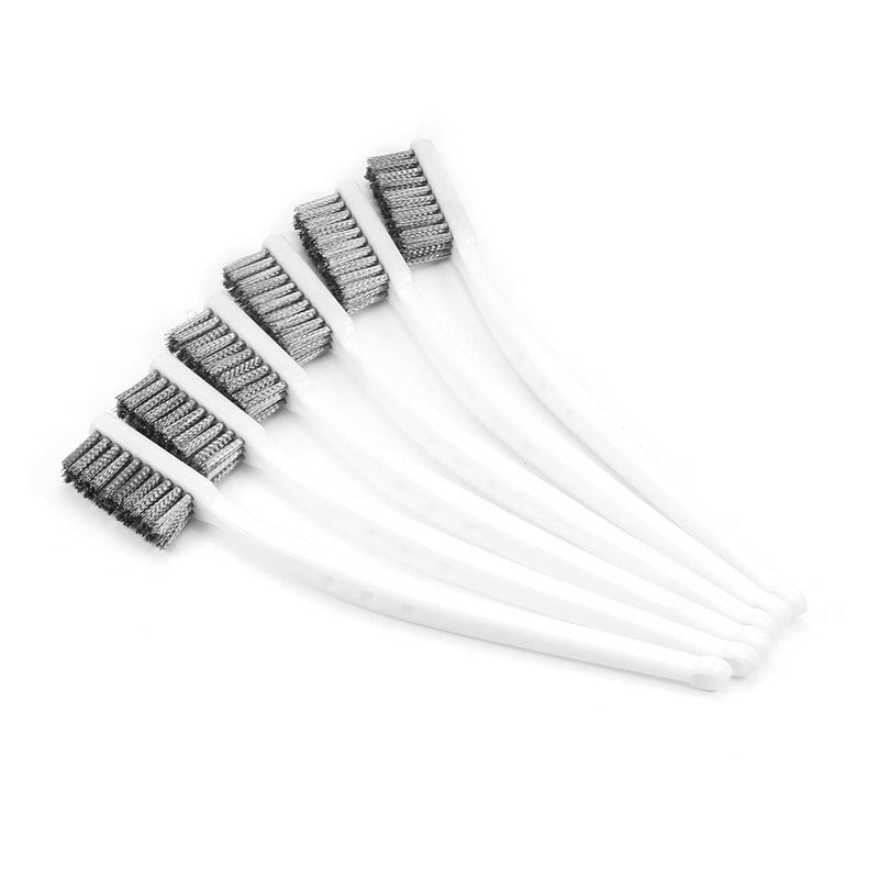  [AUSTRALIA] - Auniwaig Stainless Steel Wire Brushes Clean Tool Mini Wire Brush for Cleaning Rust and Welding Slag Paint Stains Grease 6 pcs 18cm 6Pcs