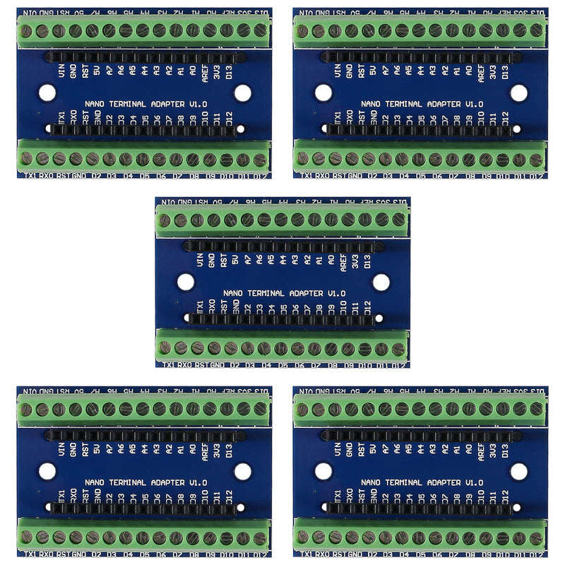  [AUSTRALIA] - AEDIKO 5pcs Nano Screw Terminal Adapter Shield Expansion Board Nano Expansion Board Nano IO Shield for Arduino Nano V3.0 AVR ATMEGA328P-AU Module