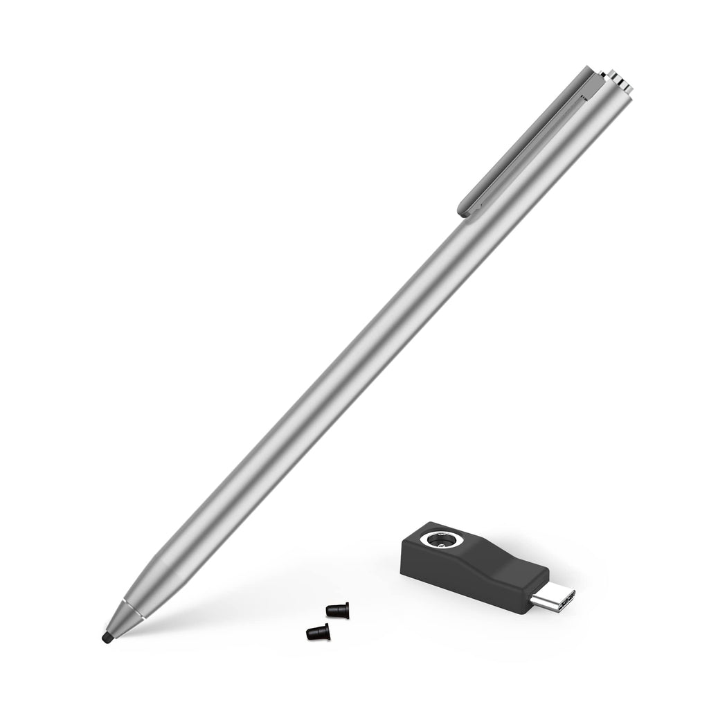  [AUSTRALIA] - Adonit Dash 4 (Matte Silver) Universal Stylus Pencil, Palm Rejection, Type C Magnetic Charging, Long Standby Time. Pen Compatible Across All Platforms. iPad / Air, iPad Pro, iPhone, Android, Tablets Matte Silver