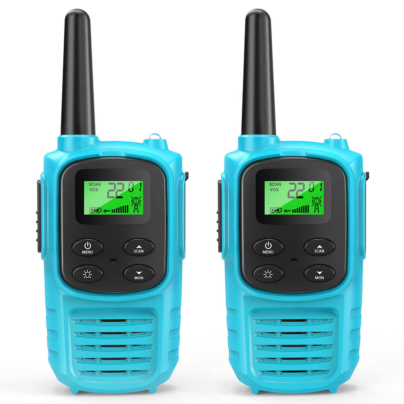 [AUSTRALIA] - LEETEL Walkie Talkie with 22 FRS Channels, Long Range Walkie Talkies for Adults with VOX Scan LED Flashlight for Family Hiking Cycling Camping Outdoor Activities (Blue) Blue