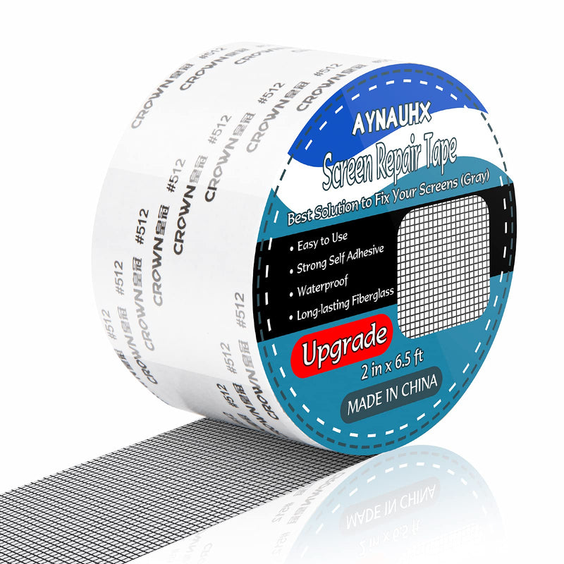  [AUSTRALIA] - Anti Insect Screen Repair Tape - Upgraded (2" x 80"), Window Screen Tape Mesh Repair, Strong Adhesive & Waterproof Screen Patch Repair Kit (Silver-Gray) Gray