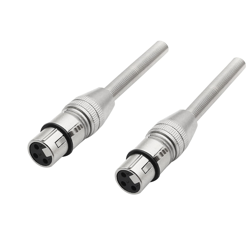 [AUSTRALIA] - PNGKNYOCN XLR 3 Pin Female Plugs Connector,DIY Solder Type Adapter，with Long Tail Spring for Audio Microphone Mixer（2-Pack）