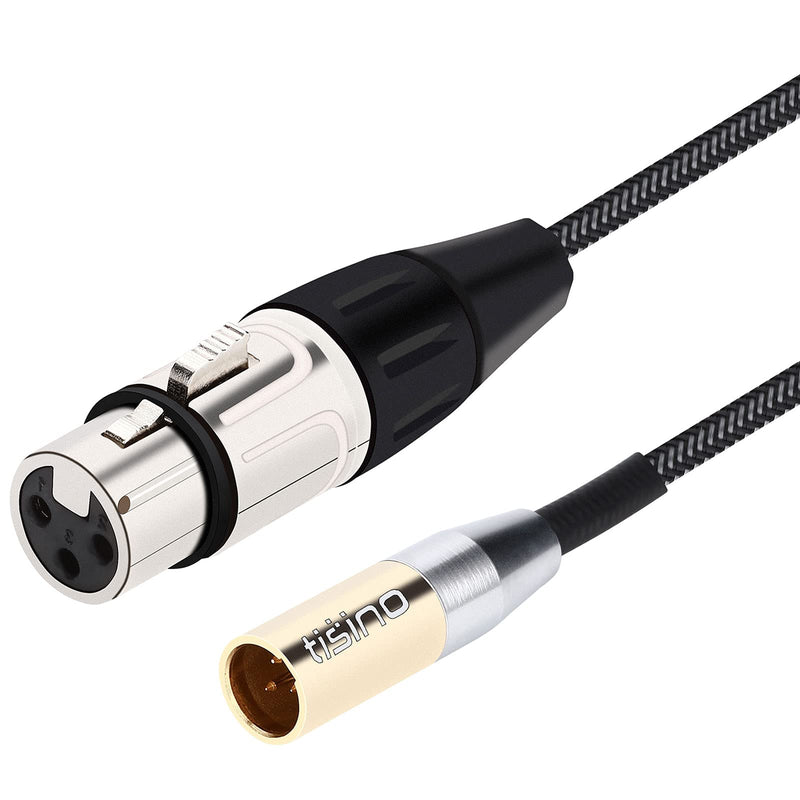  [AUSTRALIA] - TISINO Mini XLR Male to XLR Female Microphone Audio Cable for Blackmagic Pocket 4K Camera Video Assist 4K - 1ft 1 feet