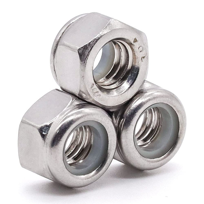  [AUSTRALIA] - Glvaner #10-24 Thread Size Stainless Steel Hex Locknuts with White Nylon Insert 304 Stainless Steel 18-8 100 Pack #10-24 ( 100 pcs)