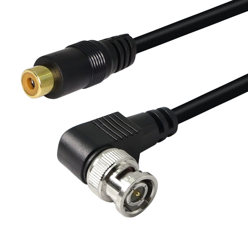 PNGKNYOCN BNC to RCA Connector Cable 75 Ohm Right Angle Coaxial BNC Male to RCA Female Video Cable for Surveillance CCTV Camera System from DVR to TV（35cm） - LeoForward Australia