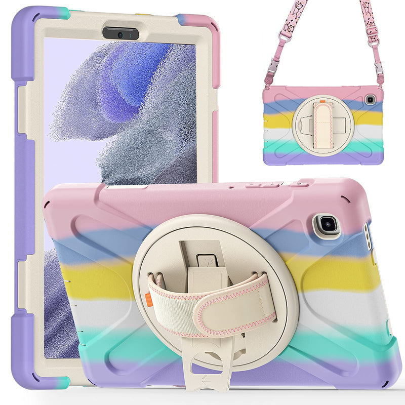  [AUSTRALIA] - SIBEITU Galaxy Tab A7 Lite Case 2021 for Kids Girls | Samsung Galaxy Tab A7 Lite Case SM-T220/T225 with Screen Protector | Heavy Duty Kids Proof A7 Lite Cover W/ Stand for Drawing 8.7'' Rainbow Pink