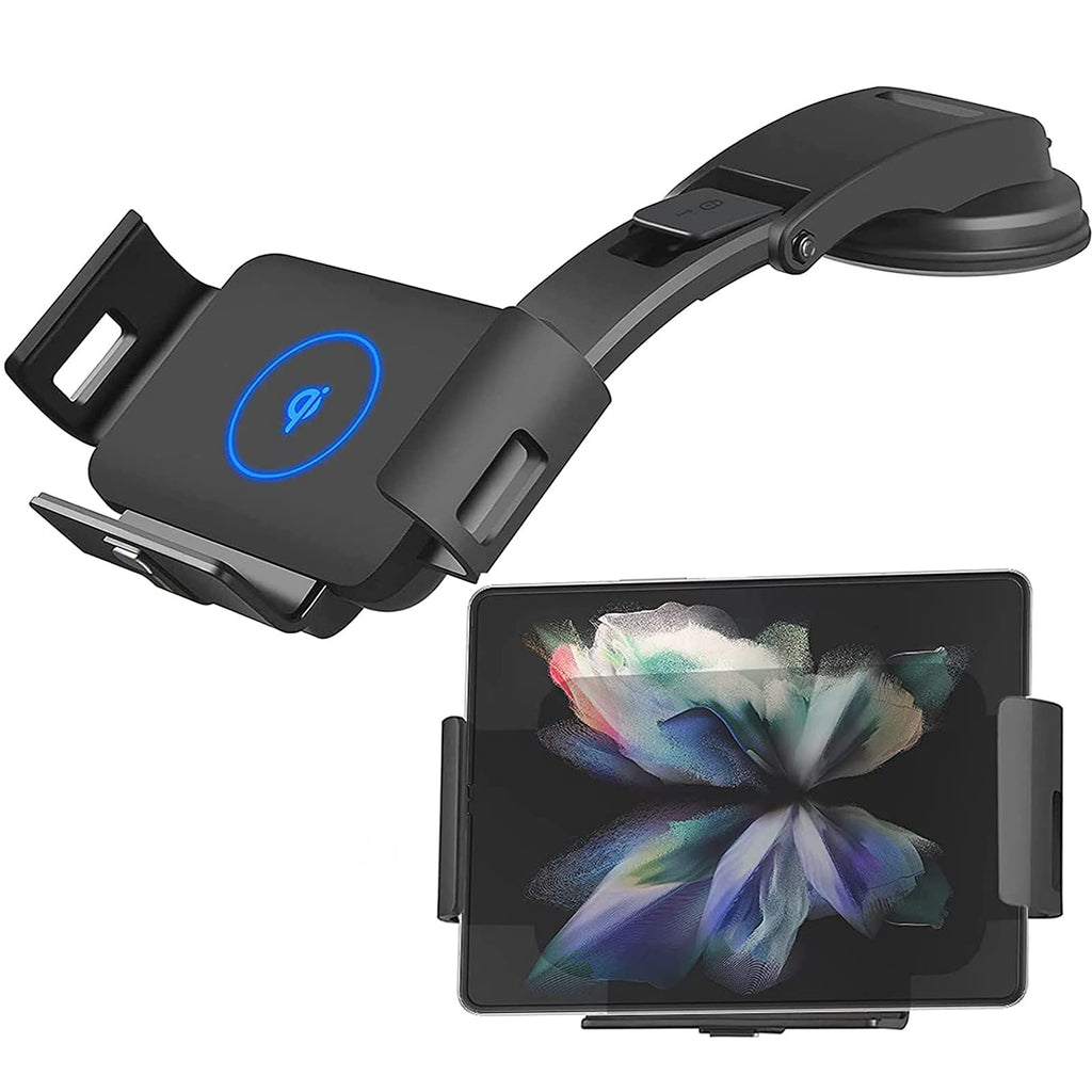  [AUSTRALIA] - Wireless Car Charger Mount Compatible for Samsung Galaxy Z Fold 3/Galaxy Z Fold 2/Fold/S22/S21,10W Fast Charging Car Phone Holder for iPhone 13 12 11 Pro Max, Auto Clamp Air Vent Galaxy Fold Car Mount