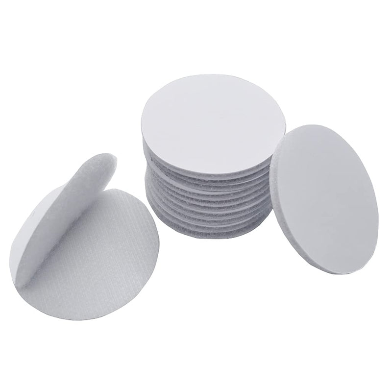  [AUSTRALIA] - 100PCS Sticky Back Hook Loop Dots Round 2 Inch Double Sided Industrial Strength Coins Heavy Duty Hooks Double Sided Dot Mounting Interlocking Fasteners (White 2") White 2"