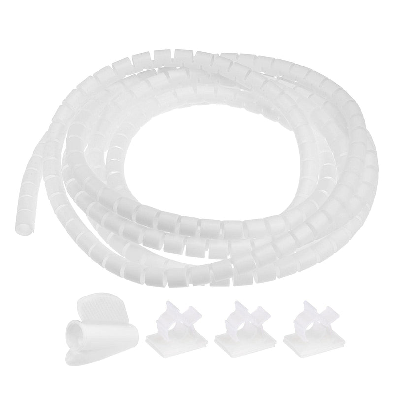  [AUSTRALIA] - uxcell 10mm Cable Wire Wrap for Cord Management White 3 Meter with Zipper Clips