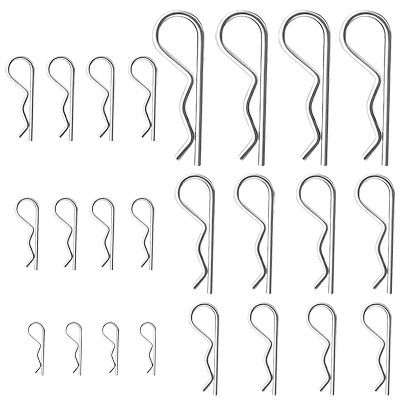  [AUSTRALIA] - 24 PCS Cotter Pin, Zinc Plated Steel Cotter Pins, Heavy Duty Spring Fastener Assortment Kit, Cotter Hairpin R-Clips for Hitch Pin Lock System, Multiple Size M1.2 - M3