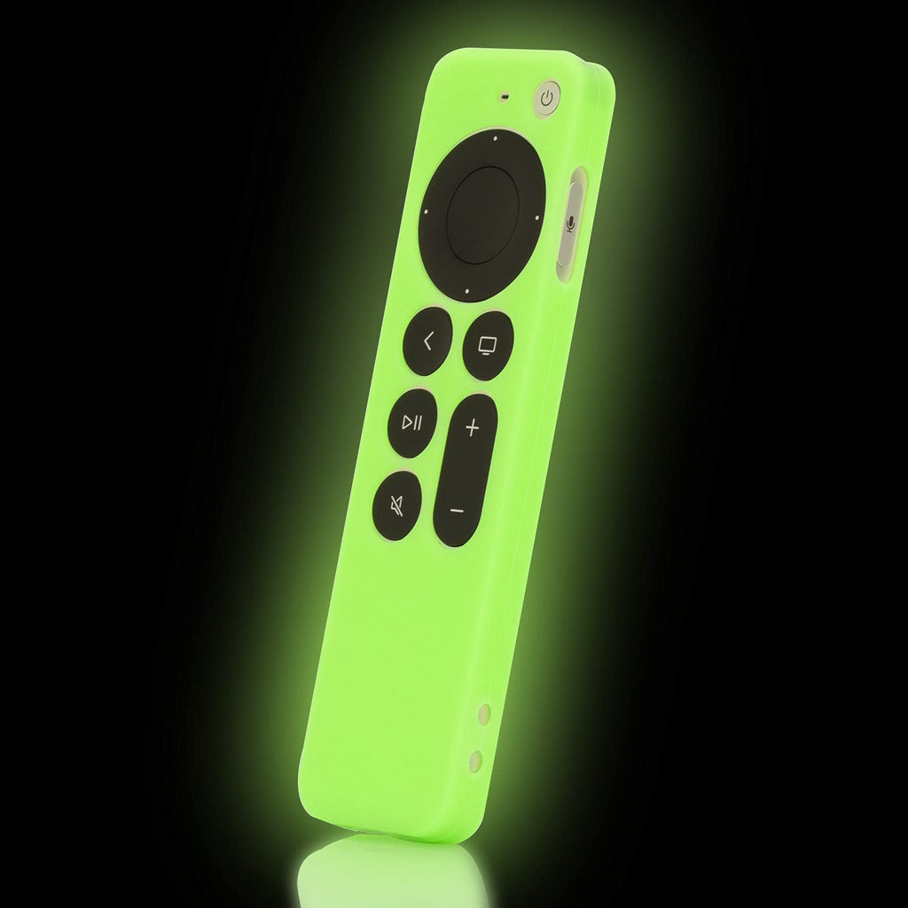 Glow Green Remote Case Cover Replacement for New Apple 4k TV 2021 Series 6 Generation / 6th Gen Remote Control, Silicone Skin Glow in Dark with Lanyard - LEFXMOPHY GLOW GREEN - LeoForward Australia