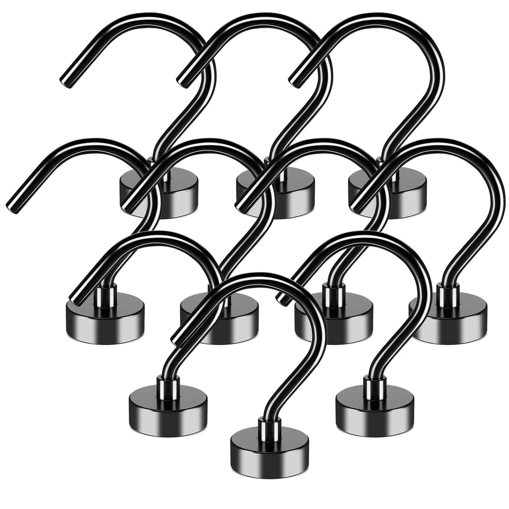  [AUSTRALIA] - 10Pack Magnets with Hooks, Magnetic Hooks for Hanging, Heavy Duty Magnet Hooks, Magnets with Hooks for Fridge, Home, Kitchen, Office, Workplace-25LBS 22LBS-10pack