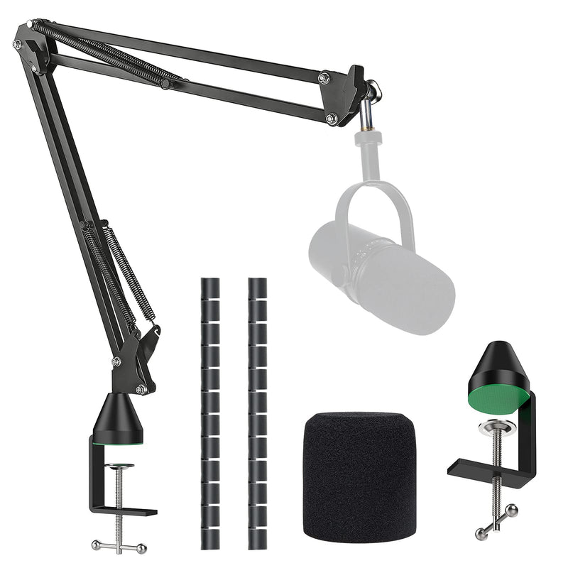  [AUSTRALIA] - MV7 Boom Arm with Pop Filter - Microphone Arm Stand with Foam Windscreen Cover Compatible with Shure MV7 Mic by YOUSHARES