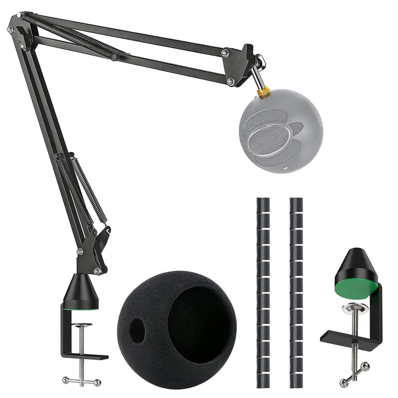  [AUSTRALIA] - YOUSHARES Microphone Stand with Foam Cover - Mic Boom Arm Stand Pop Filter Compatible with Blue Snowball Microphone