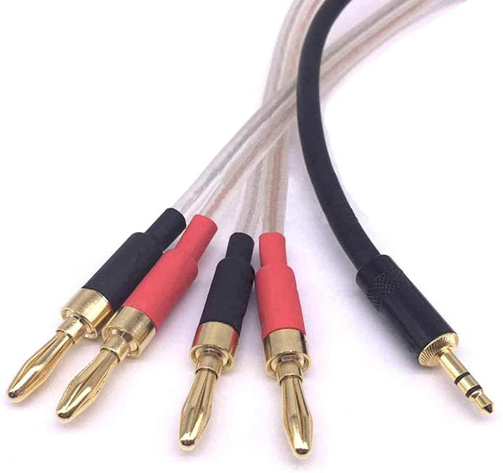  [AUSTRALIA] - gotor 3.5mm Stereo Male to 4 x Banana Plug Speaker Cable Audio Extension Cord (1M) 1M