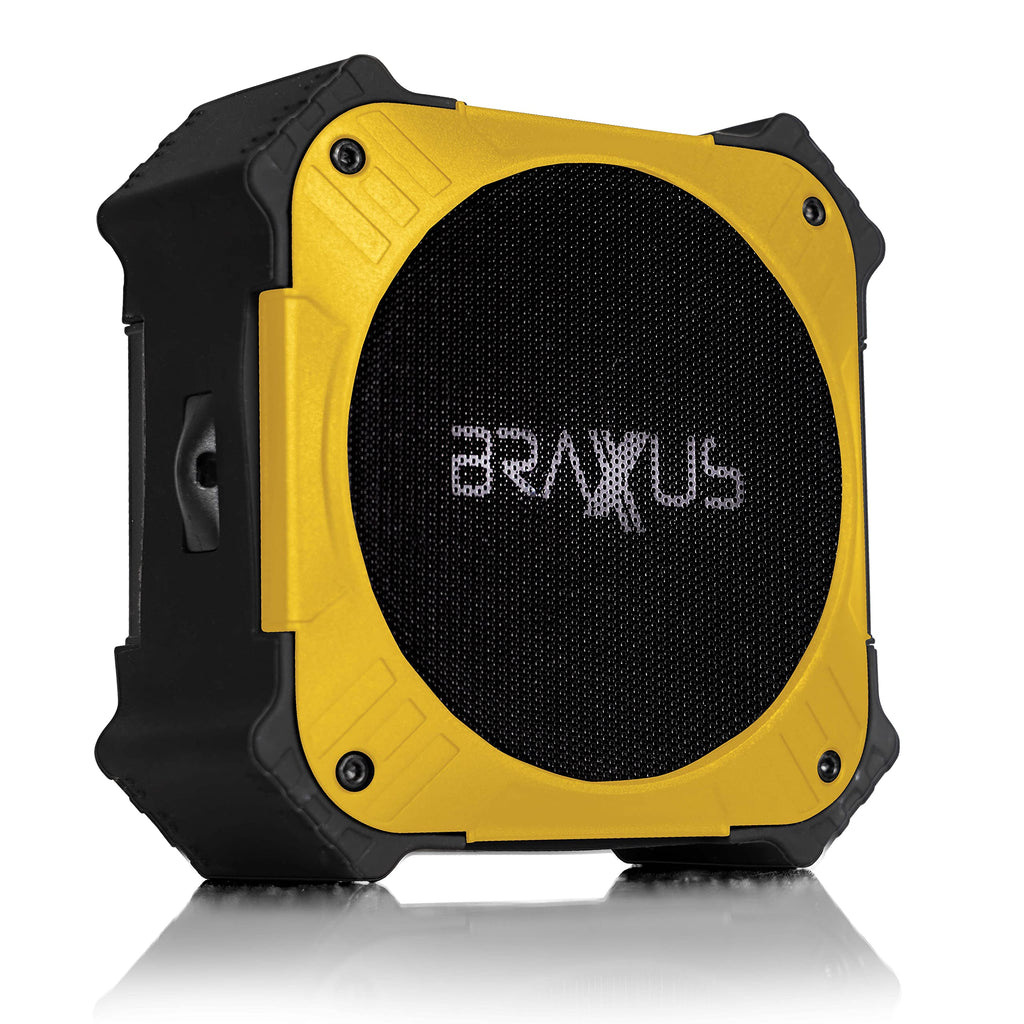 Braxus Ridge-XR Solar Portable Outdoor Bluetooth Speaker, Connect 2 Speakers for The Perfect Mountable Bluetooth Golf Cart Speaker Stereo Sound, w/ 30+ Hours of Battery Life, and USB-C Connection… Yellow - LeoForward Australia