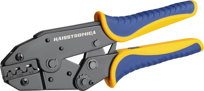  [AUSTRALIA] - Haisstronica Crimping Tool for Non-Insulated Open Barrel Terminals Receptacles,AWG 20-10 Ratchet Wire Crimper Tool,Wire Terminal Crimper HS-5327