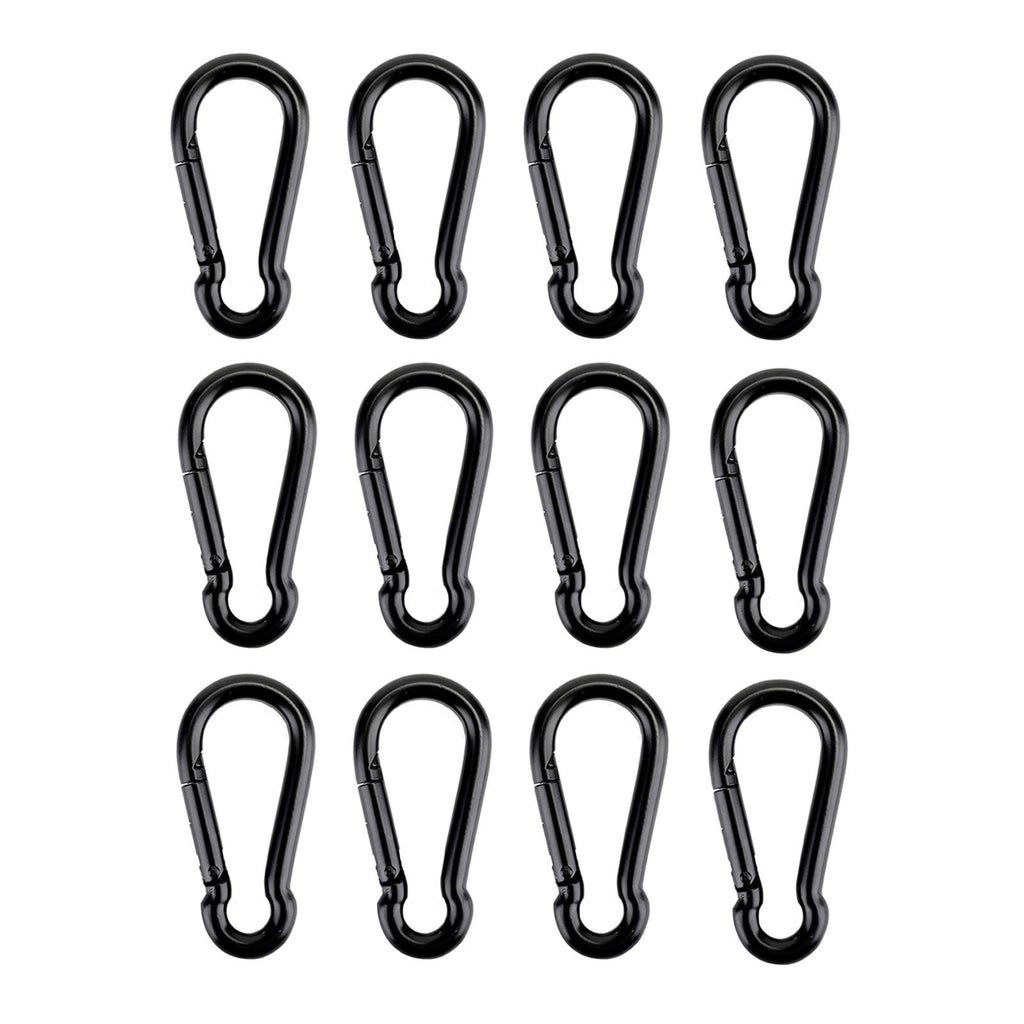  [AUSTRALIA] - 12 Pcs Carabiner Clip Spring Snap Hook - M4 1.57 Inch Heavy Duty Snap Hooks Quick Link for Bird Feeders or Dog Leash & Harness, 110 lbs Capacity M4-12pcs