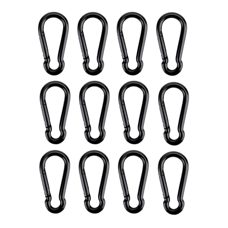  [AUSTRALIA] - 12 Pcs Carabiner Clip Spring Snap Hook - M4 1.57 Inch Heavy Duty Snap Hooks Quick Link for Bird Feeders or Dog Leash & Harness, 110 lbs Capacity M4-12pcs