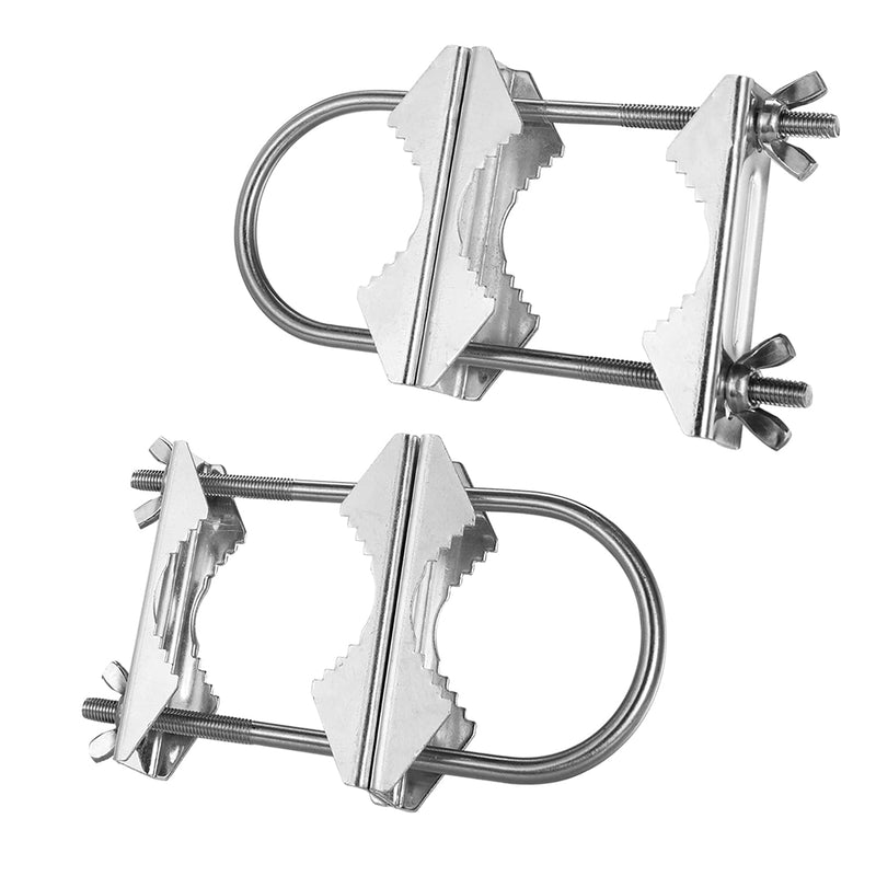  [AUSTRALIA] - Wdwlbsm Double Antenna Mast Clamp V Jaw Block with U Bolts|Heavy Duty Anti-Rust Mast to Mast Mount Bracket Kit for TV,CB,Ham,Pipe,Flag Pole,Hold Umbrella Parasols for Deck Railing,Fence(2 Set) 2 Set
