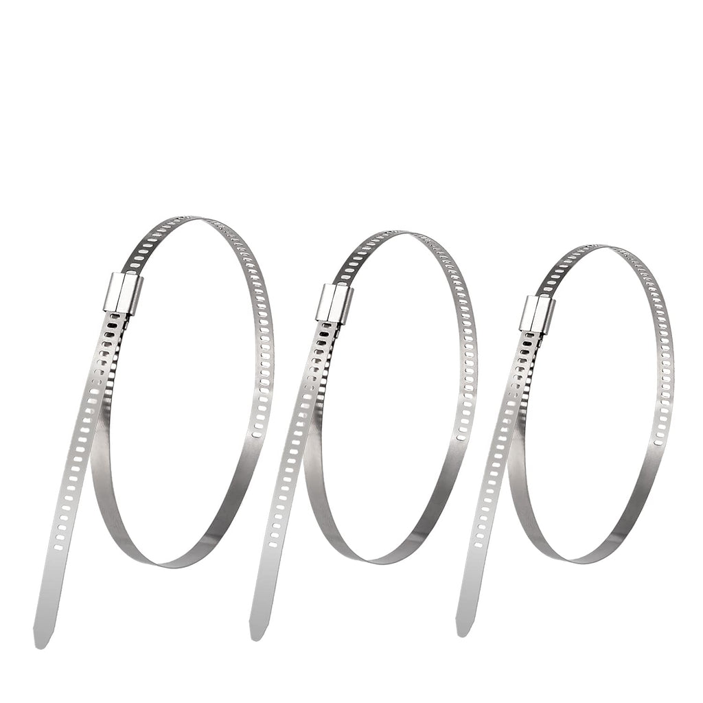  [AUSTRALIA] - Kichwit 30pcs 11.8 Inches Metal Zip Ties, Stainless Steel Zip Ties, Metal Wrap Ties for Indoor and Outdoor 11.8"