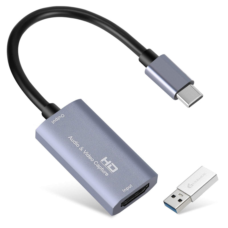  [AUSTRALIA] - Video Capture Card, Guermok USB 3.0 HDMI to USB C Audio Capture Card, 4K 1080p60fps Capture Devices for Gaming Live Streaming Video Recorder, Works for Windows Mac OS System for Nintendo Switch, Xbox