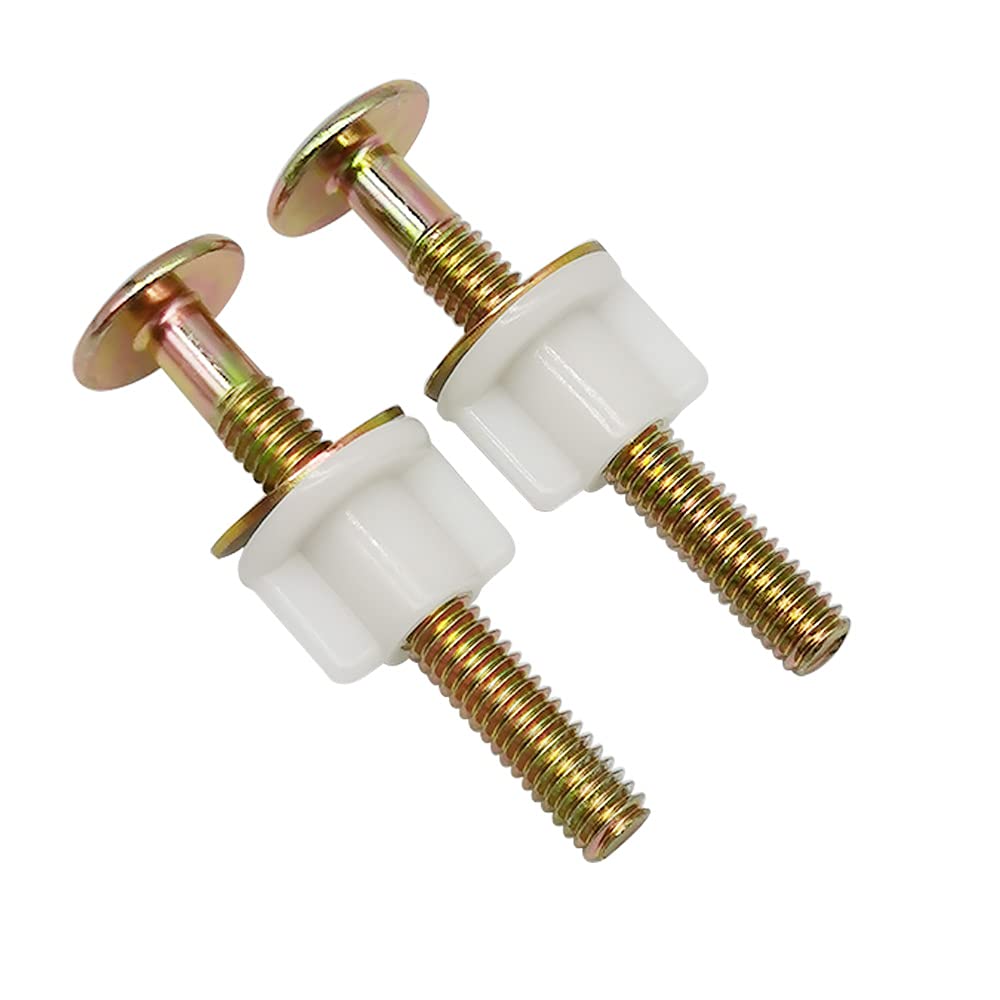  [AUSTRALIA] - 2 Pack Universal Toilet Seat Bolts Screws Set Heavy Duty Toilet Seat Hinge Bolts with Plastic Nuts and Metal Washers Replacement Parts for Top Mount Toilet Seat Hinges
