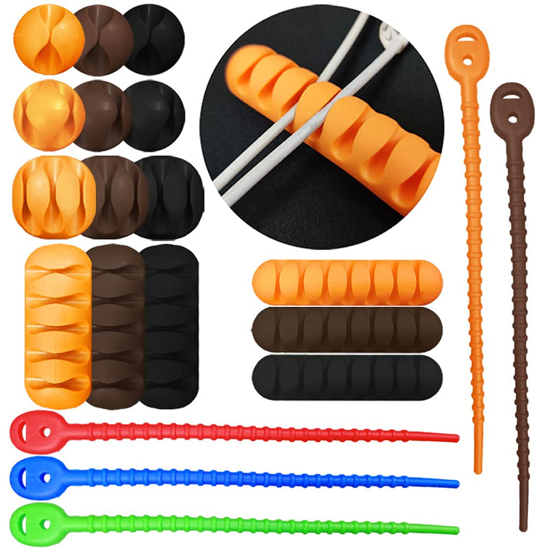  [AUSTRALIA] - 20 Pcs Cord Holders with Cable Ties, VEINARDYL Self-Adhesive Cable Clips Desk Cable Drop Cable Holder Wire Organizer Cord Keeper for Organizing USB Charging Cable Home Office Car