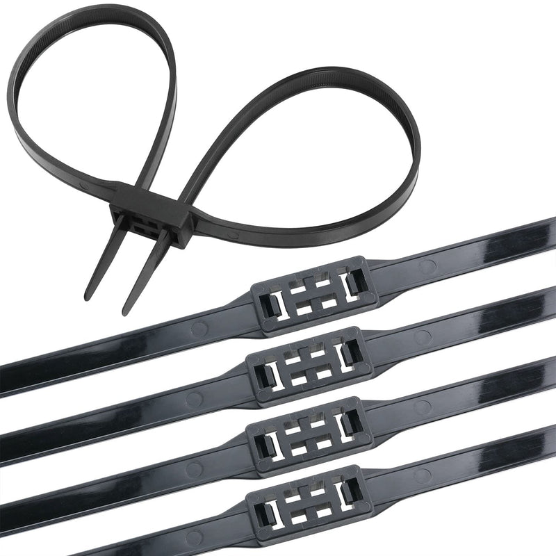  [AUSTRALIA] - ITROLLE Flex Cuffs 5PCS Black Disposable Self-locking Nylon Double Zip Tie Handcuffs Police Nylon Handcuffs Cable Tie 35.4 Inch