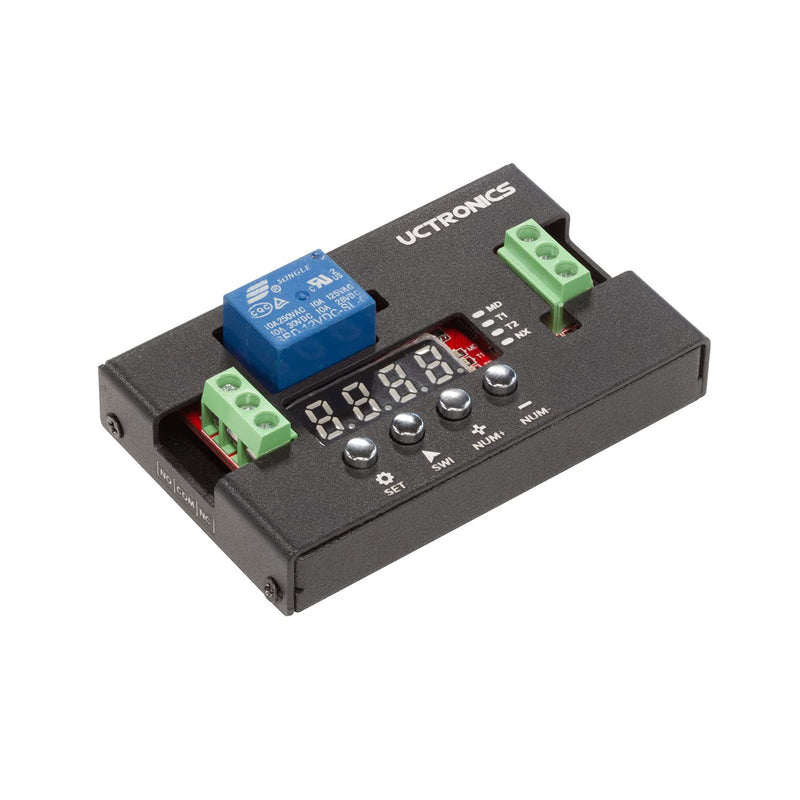  [AUSTRALIA] - UCTRONICS DC 12V Programmable Time Delay Relay Module with Metal Enclosure, On Delay and Off Delay Timer for Automobile, Raspberry Pi, Industrial Control, and Other Automatic Control Projects