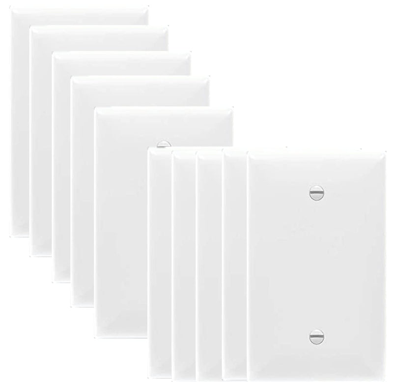  [AUSTRALIA] - 1-Gang No Device Blank Wallplate,Decorative Wall Plate Switch Plate Outlet Cover,Standard Size,Polycarbonate Thermoplastic, White, (8801-W-10Pack)