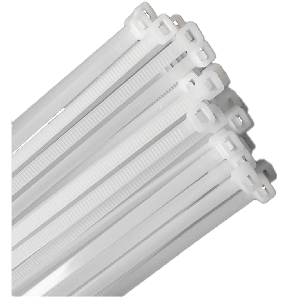  [AUSTRALIA] - 100pcs Cable Zip Ties Heavy Duty, 15-inch Plastic Ties, Adjustable Super Strong Plastic Ties, Tensile Strength of 50 Pounds, Suitable for Indoor and Outdoor Use (white) White