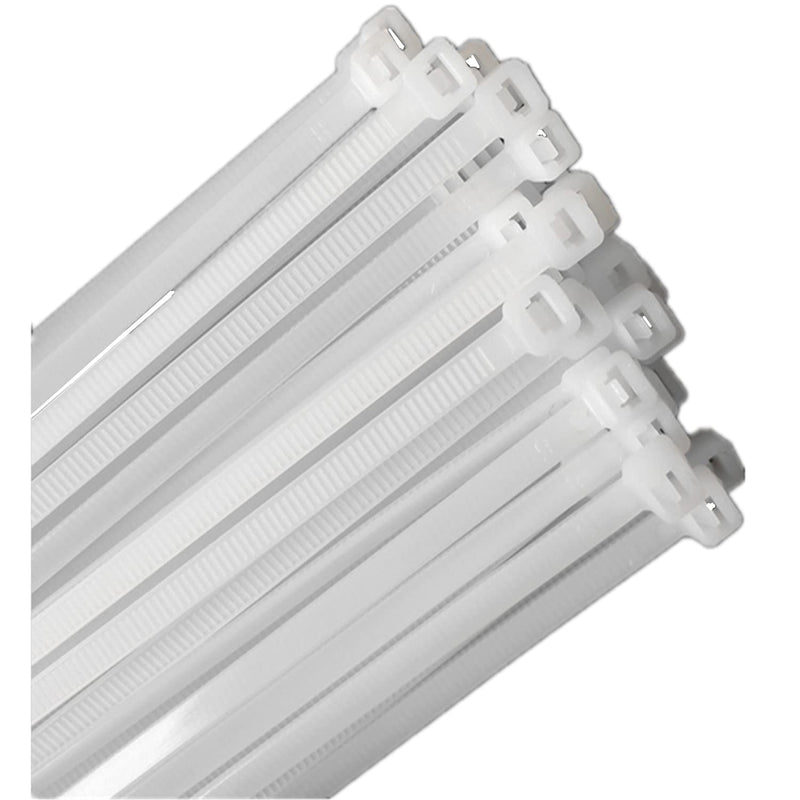  [AUSTRALIA] - 100pcs Cable Zip Ties Heavy Duty, 15-inch Plastic Ties, Adjustable Super Strong Plastic Ties, Tensile Strength of 50 Pounds, Suitable for Indoor and Outdoor Use (white) White