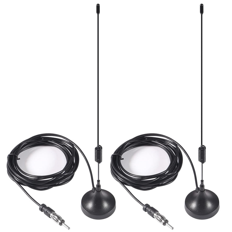  [AUSTRALIA] - 2pcs Universal Car Stereo Antenna Car FM AM Radio Antenna Magnetic Base Car Radio Antenna Aerial for Vehicle Truck SUV Truck RV Marine Boat Car Stereo Audio Radio Head Unit CD Media Receiver Player