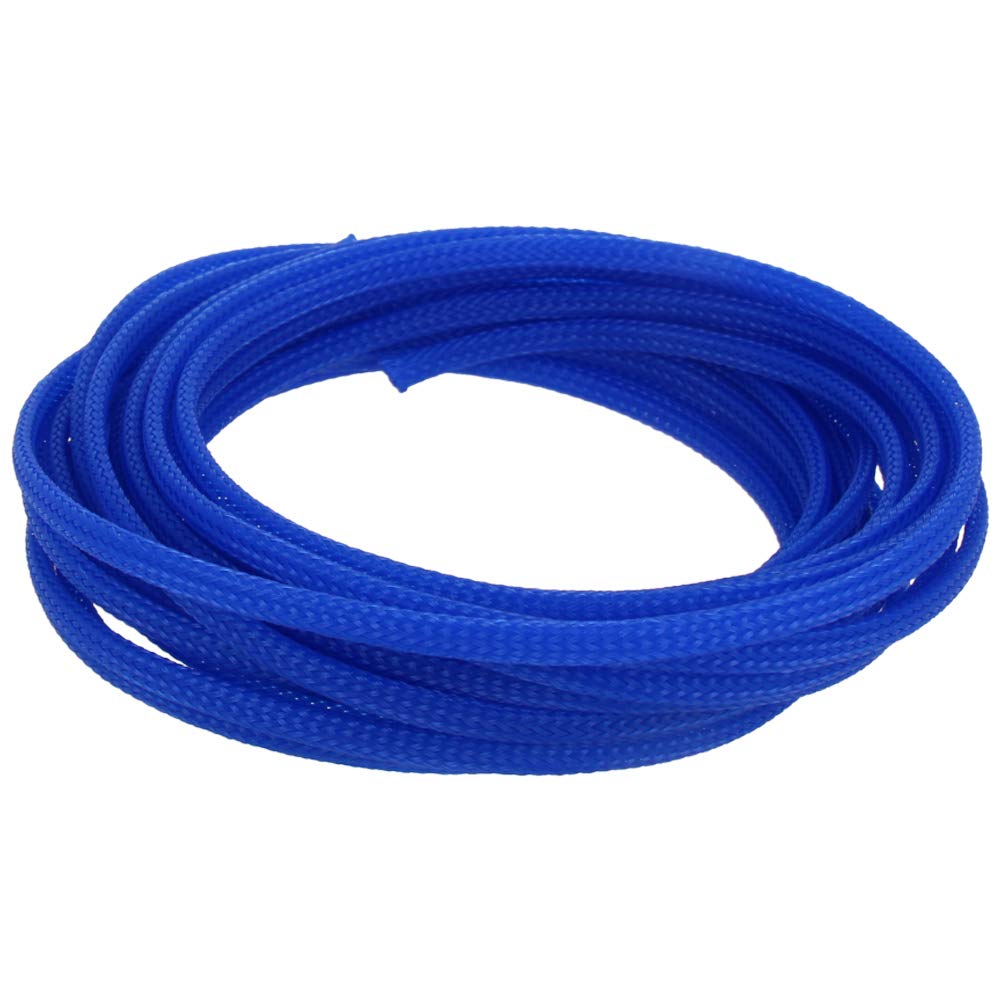  [AUSTRALIA] - Bettomshin 1Pcs Length 16.4Ft Expandable Braided Sleeving, Width 8mm Braided Cable Wire Sleeve for TV Computer Office Home Entertainment DIY Adjustable Blue