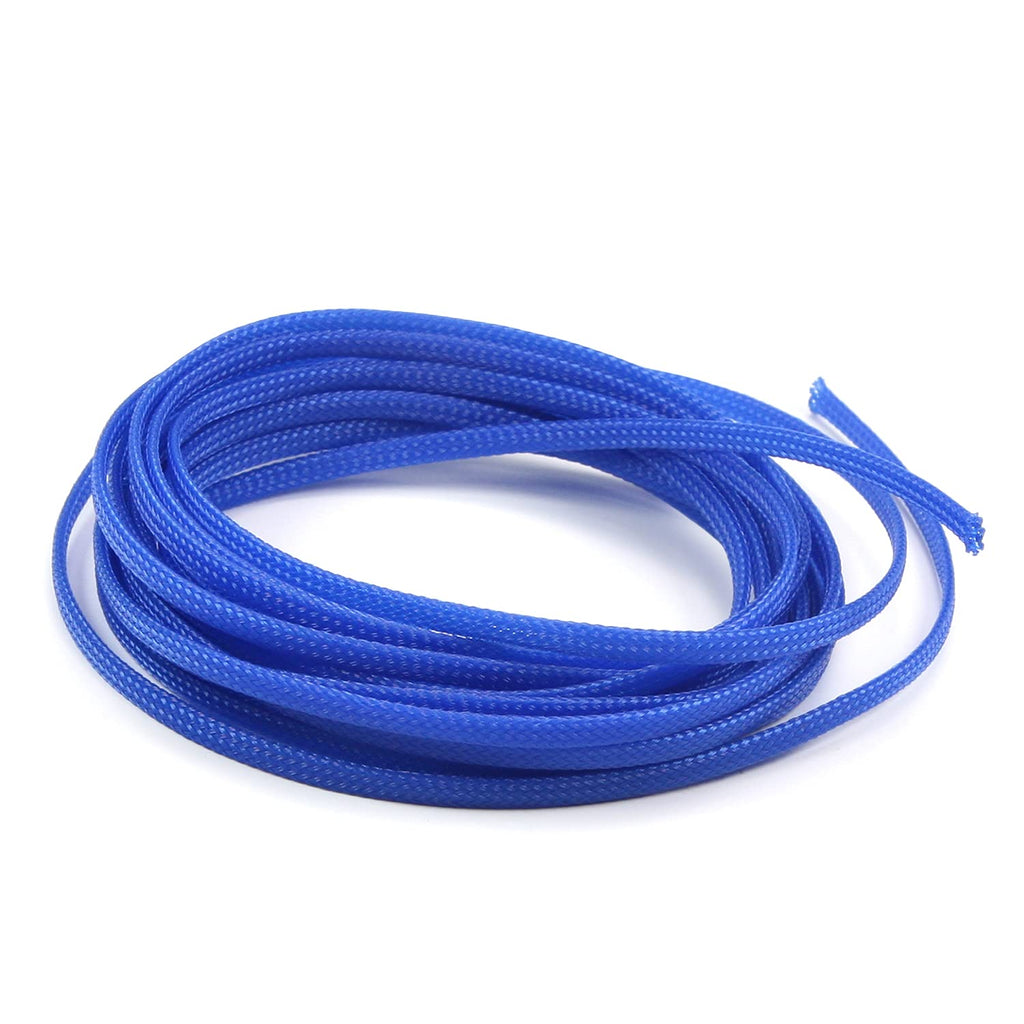  [AUSTRALIA] - Bettomshin 1Pcs Length 16.4Ft PET Braided Cable Sleeve, Width 0.16mm Expandable Braided Sleeve for Sleeving Protect and Beautify the Industrial, Electric Wire Electric Cable Blue