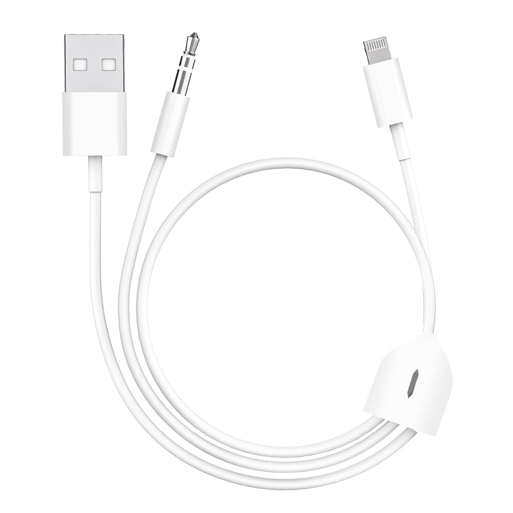  [AUSTRALIA] - [Apple MFi Certified]2 in 1 Audio Charging Cable Compatible with iPhone,Lightning to 3.5mm Aux Cord Audio Jack Works with Car Stereo Speaker Headphone Car Charger Support iPhone 12/11/11 Pro/XS/XR/8/7