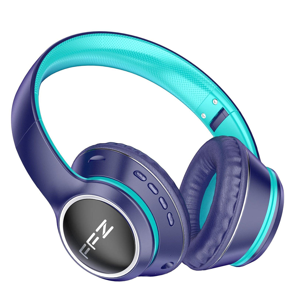  [AUSTRALIA] - FFZ K21 Wireless Kids Headphones, Colorful LED Lights Blue Tooth-V5.0 Headphones Built-in Microphone, Foldable Headset & Soft Earpads, for School/Car/Airplane/Ipad(Navy Blue) Navy Blue