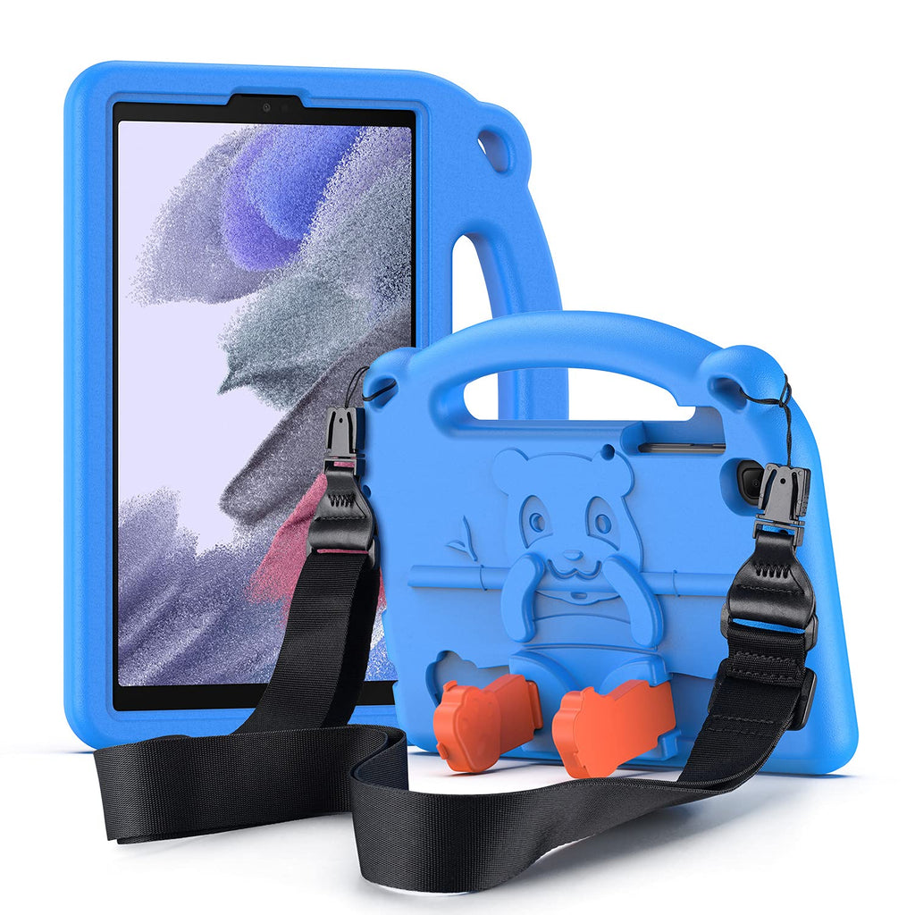  [AUSTRALIA] - DUX DUCIS Kids Case for Samsung Galaxy Tab A7 Lite (SM-T220 / SM-T225), Light Weight Full Protection Shockproof Case with Handle, Kickstands & Shoulder Strap, Blue