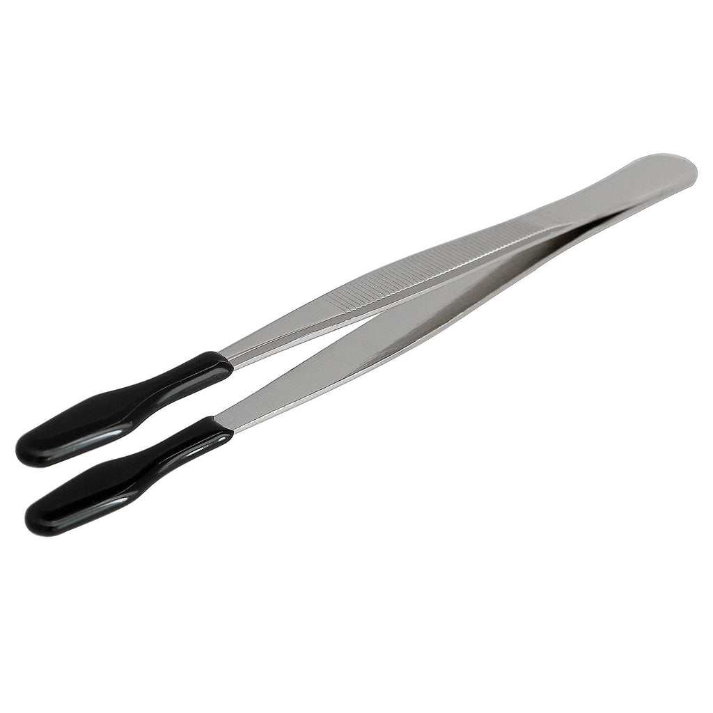  [AUSTRALIA] - Longdex 430 Stainless Steel Tweezer 150mm Bead and Pearl Holding Handling Tweezers with PVC Rubber Coated Tip for Jewelry Repair Making