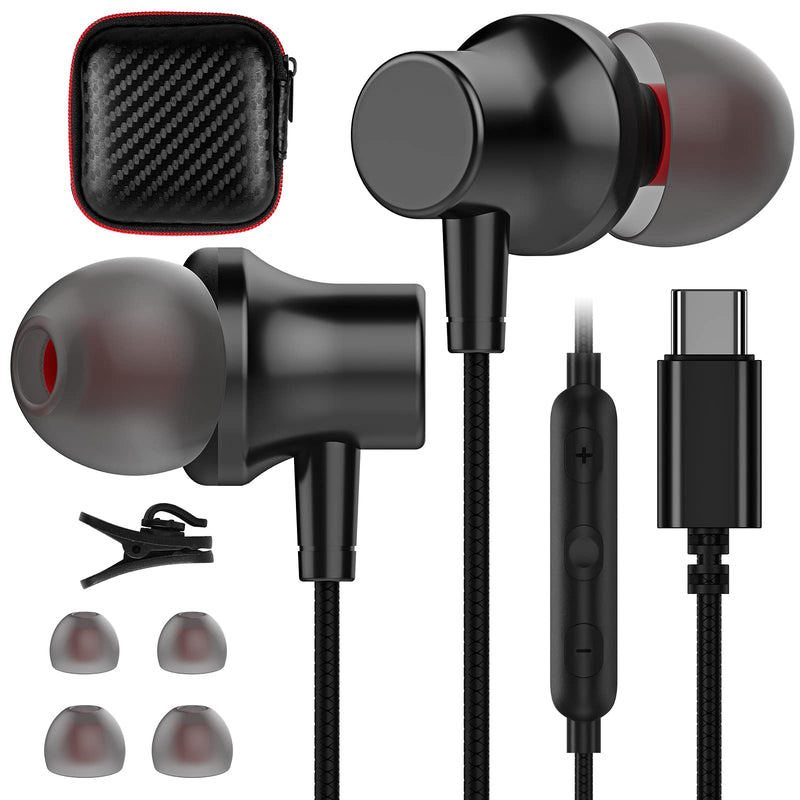  [AUSTRALIA] - USB C Headphone, COOYA USB Type C Earphones Wired Earbuds Magnetic Noise Canceling In-Ear Headset with Microphone for iPad Pro Samsung Galaxy S21 Ultra S20 FE Note 10 Pixel 5 4a 3a 4 XL Oneplus 9 8 8T