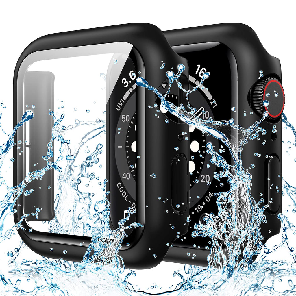  [AUSTRALIA] - Goton Compatible with Apple Watch Screen Protector Case 40mm SE iWatch Series 6 5 4 Accessories, Waterproof Hard PC Full Protective Face Cover Bumper for Men Women (40 mm,Black) Black