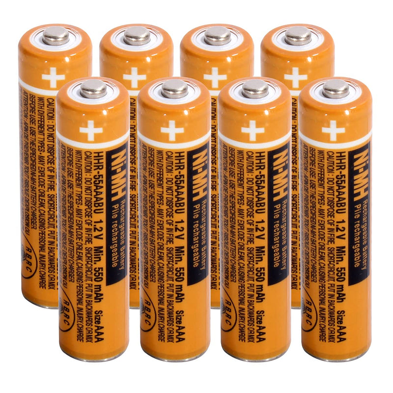  [AUSTRALIA] - NI-MH AAA Rechargeable Battery 1.2V 550mah 8-Pack AAA Batteries for Panasonic Cordless Phones, Remote Controls, Electronics 550mah 8pack